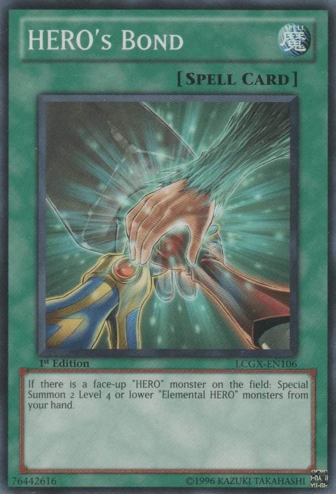 1st Edition, Common, Legendary Collection 2, Normal Spell, Spell, Unlimited HERO'S Bond [LCGX-EN106] Common - Trading Card World