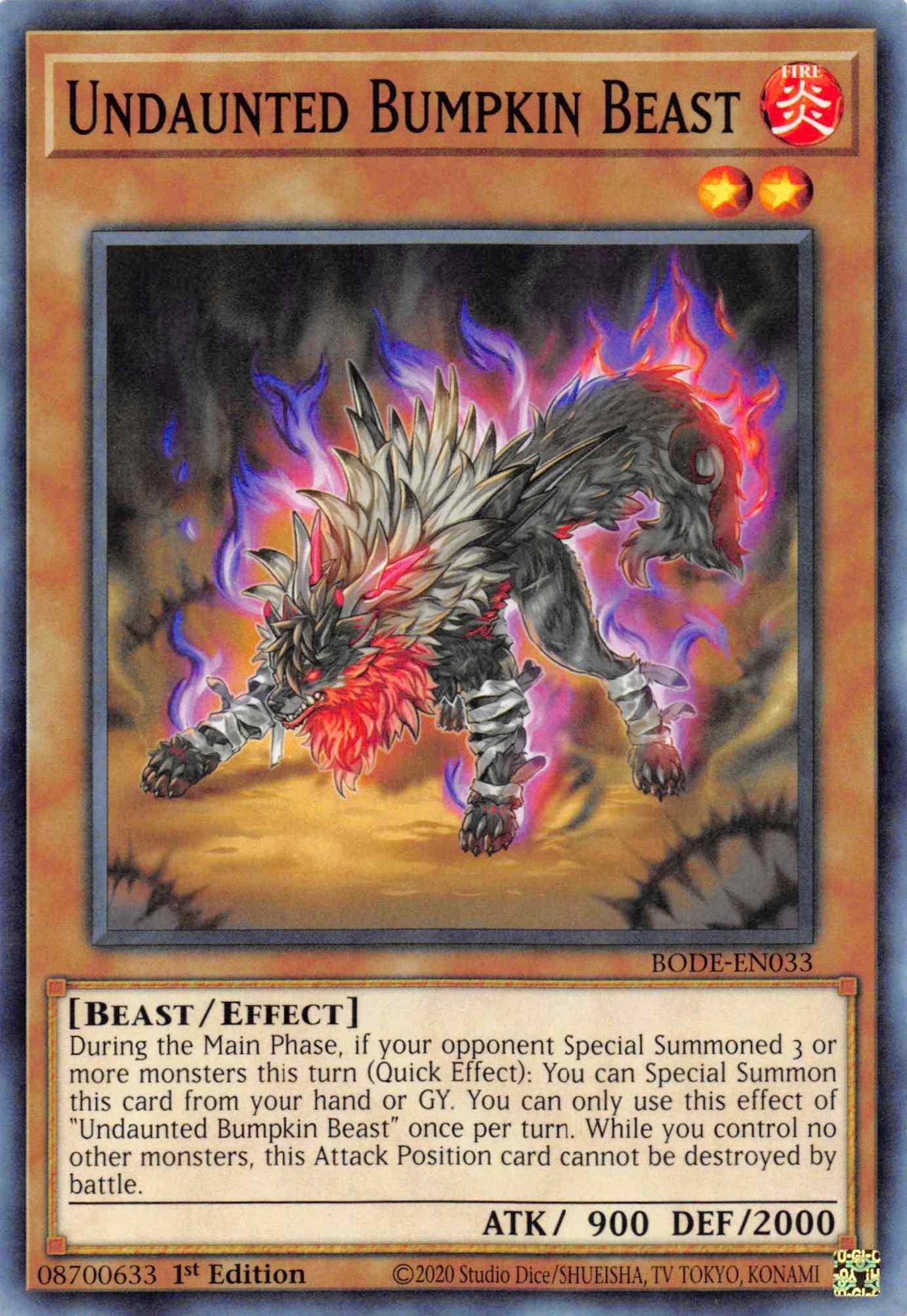 1st Edition, Beast, Burst of Destiny, Common, Effect Monster, Fire Undaunted Bumpkin Beast [BODE-EN033] Common - Trading Card World