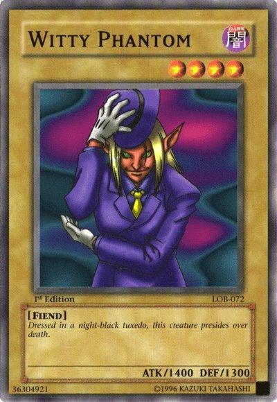 1st Edition, Common, Dark, Fiend, Normal Monster, The Legend of Blue Eyes White Dragon, Unlimited Witty Phantom [LOB-072] Common - Trading Card World