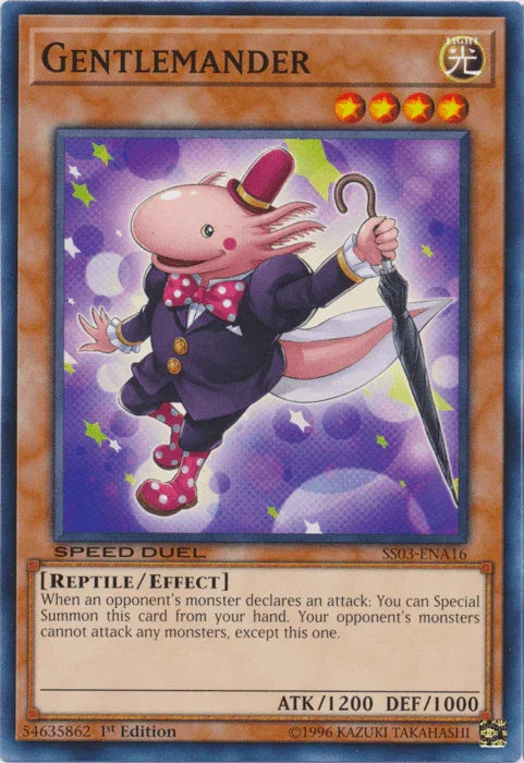 1st Edition, Common, Effect Monster, Light, Reptile, Speed Duel: Ultimate Predators Gentlemander [SS03-ENA16] Common - Trading Card World