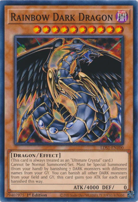1st Edition, Common, Dark, Dragon, Effect Monster, Legendary Duelists: Season 1 Rainbow Dark Dragon [LDS1-EN100] Common - Trading Card World