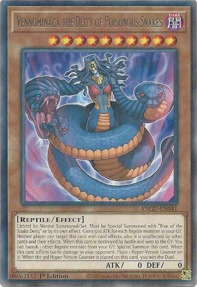 1st Edition, Ancient Guardians, Dark, Effect Monster, Rare, Reptile Vennominaga the Deity of Poisonous Snakes (Rare) [ANGU-EN041] Rare - Trading Card World