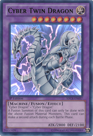 1st Edition, Fusion/Effect Monster, Light, Machine, Structure Deck: Cyber Dragon Revolution, Ultra Rare, Unlimited Cyber Twin Dragon [SDCR-EN037] Ultra Rare - Trading Card World