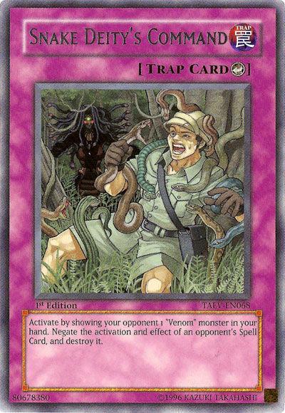 1st Edition, Counter Trap, Rare, Tactical Evolution, Trap, Unlimited Snake Deity's Command [TAEV-EN068] Rare - Trading Card World