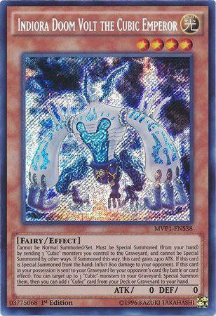 1st Edition, Effect Monster, Fairy, Light, Secret Rare, The Dark Side of Dimensions Movie Pack: Secret Edition Indiora Doom Volt the Cubic Emperor [MVP1-ENS38] Secret Rare - Trading Card World