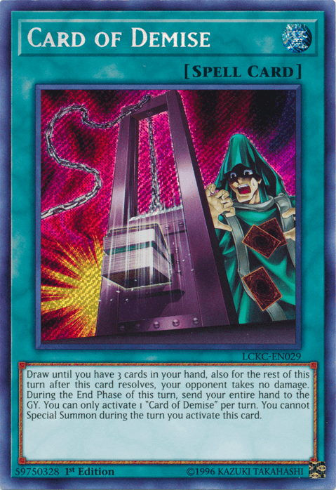 1st Edition, Legendary Collection Kaiba, Normal Spell, Secret Rare, Spell, Unlimited Card of Demise [LCKC-EN029] Secret Rare - Trading Card World