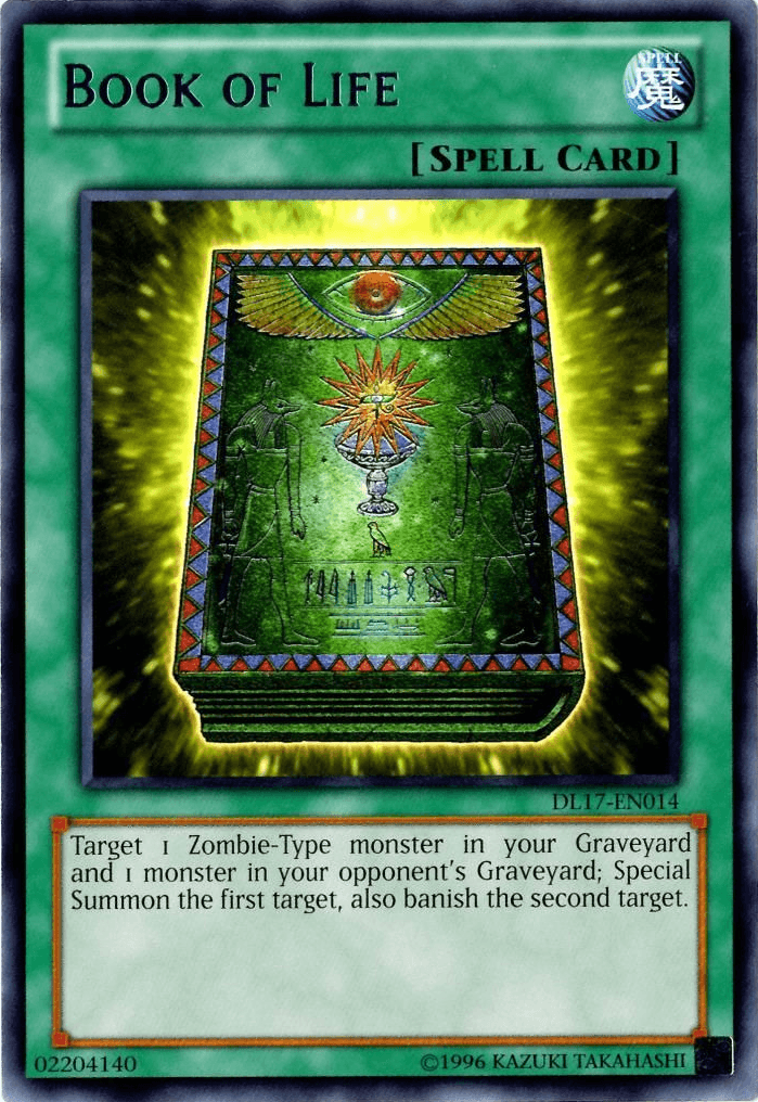 Duelist League Promo, Normal Spell, Rare, Spell, Unlimited Book of Life (Blue) [DL17-EN014] Rare - Trading Card World