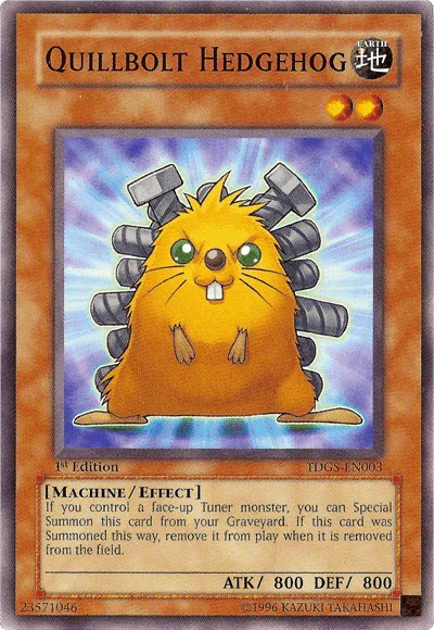 1st Edition, Common, Earth, Effect Monster, Machine, The Duelist Genesis, Unlimited Quillbolt Hedgehog [TDGS-EN003] Common - Trading Card World