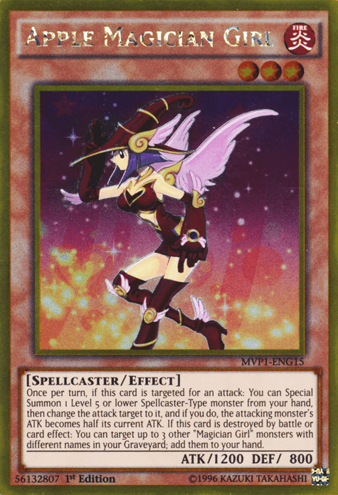 1st Edition, Effect Monster, Fire, Gold Rare, Spellcaster, The Dark Side of Dimensions Movie Pack: Gold Edition, Unlimited Apple Magician Girl [MVP1-ENG15] Gold Rare - Trading Card World