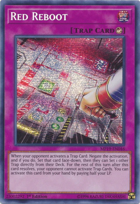 1st Edition, 2019 Gold Sarcophagus Tin Mega Pack, Counter Trap, Prismatic Secret Rare, Trap, Unlimited Red Reboot [MP19-EN046] Prismatic Secret Rare - Trading Card World