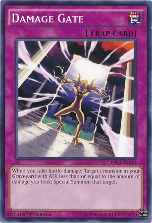 1st Edition, Battle Pack 3: Monster League, Common, Normal Trap, Trap Damage Gate [BP03-EN218] Common - Trading Card World