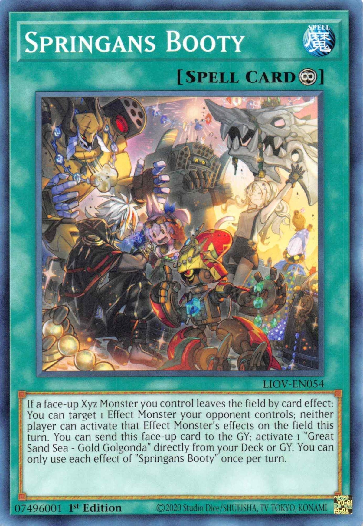1st Edition, Common, Continuous Spell, Lightning Overdrive, Spell Springans Booty [LIOV-EN054] Common - Trading Card World