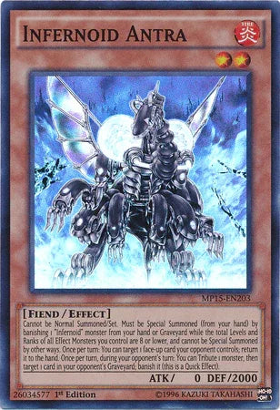 1st Edition, 2015 Mega-Tins Mega Pack, Effect Monster, Fiend, Fire, Super Rare Infernoid Antra [MP15-EN203] Super Rare - Trading Card World