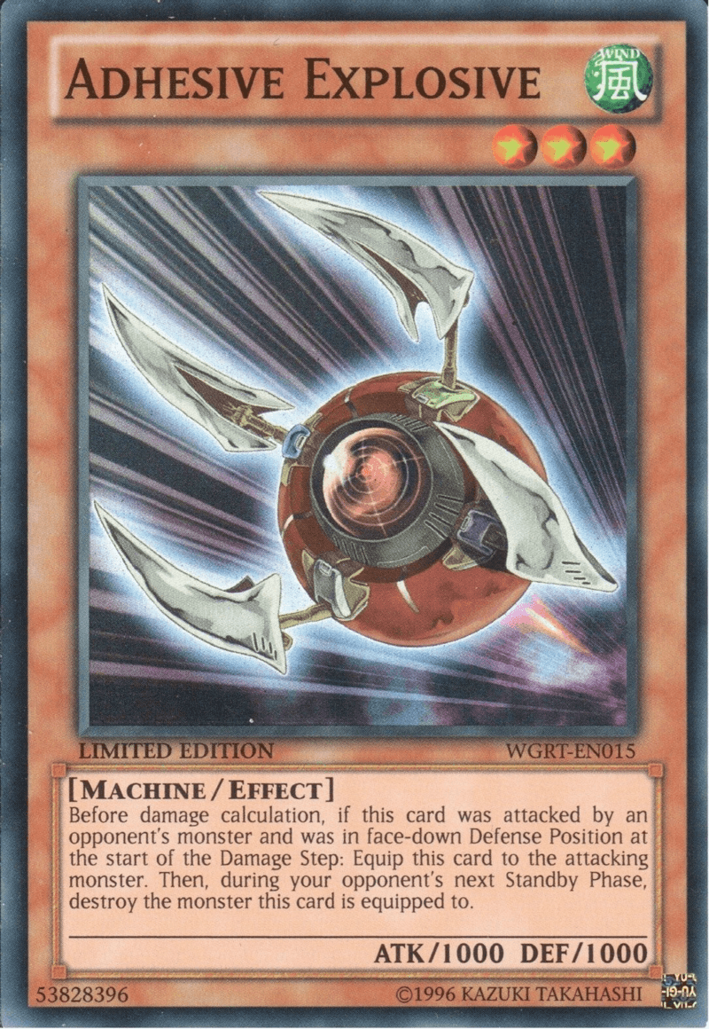 Battle Pack 2: War of the Giants Reinforcements, Effect Monster, Limited, Super Rare, Wind Adhesive Explosive [WGRT-EN015] Super Rare - Trading Card World