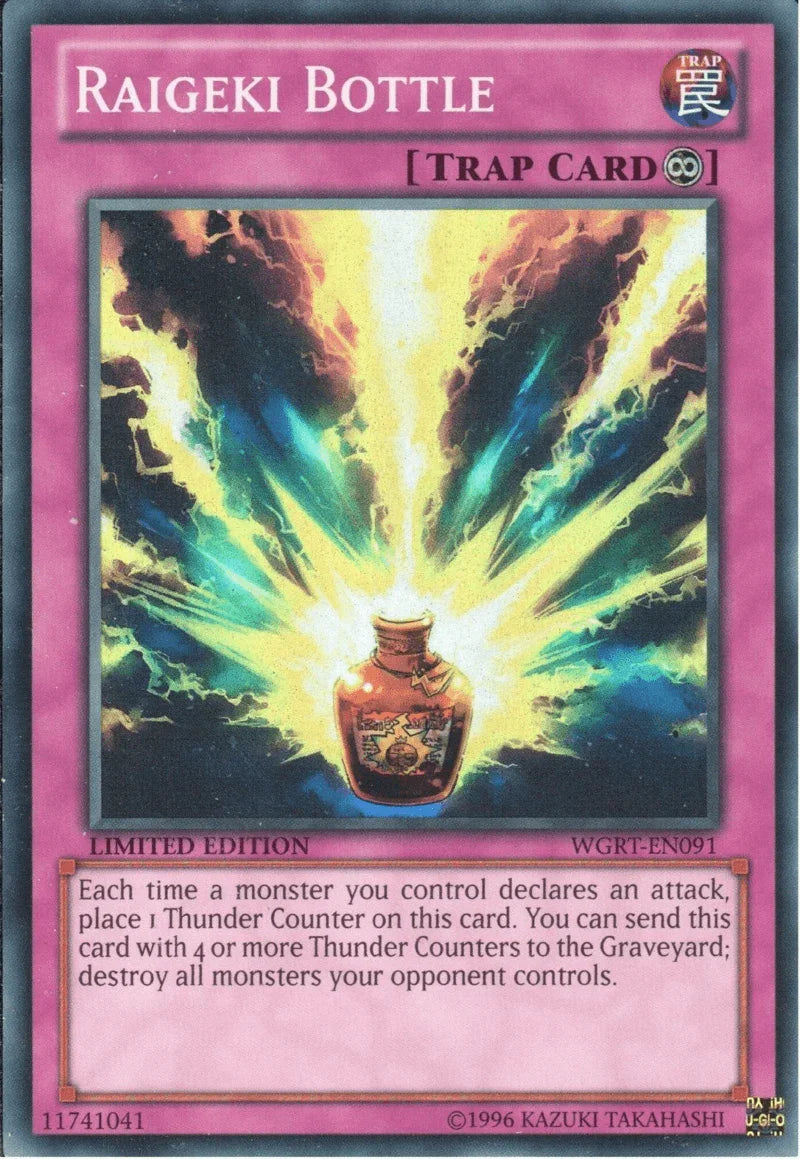 Battle Pack 2: War of the Giants Reinforcements, Continuous Trap, Limited, Super Rare, Trap Raigeki Bottle [WGRT-EN091] Super Rare - Trading Card World