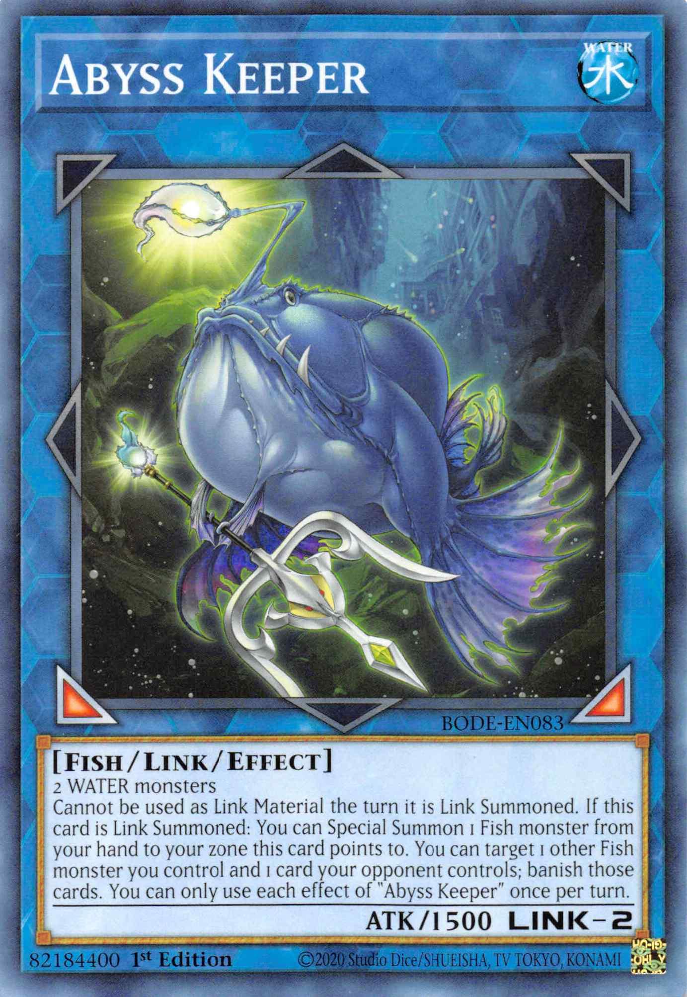 1st Edition, Burst of Destiny, Common, Fish, Link/Effect Monster, Water Abyss Keeper [BODE-EN083] Common - Trading Card World