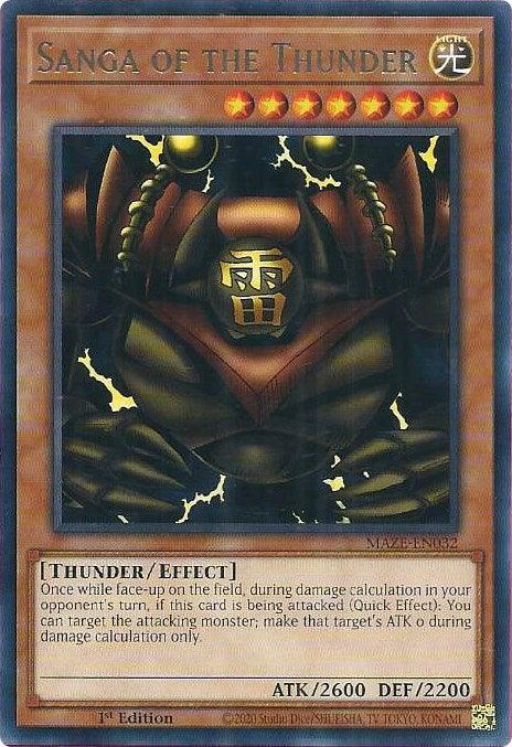 1st Edition, Effect Monster, Light, Maze of Memories, Rare, Thunder Sanga of the Thunder [MAZE-EN032] Rare - Trading Card World
