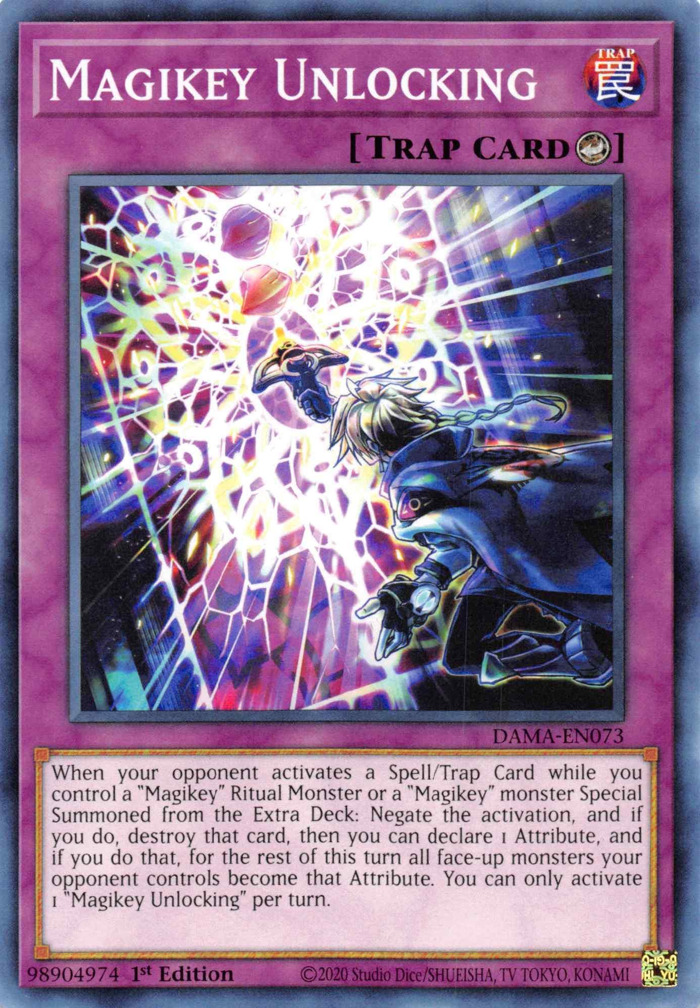 1st Edition, Common, Counter Trap, Dawn of Majesty, Trap Magikey Unlocking [DAMA-EN073] Common - Trading Card World