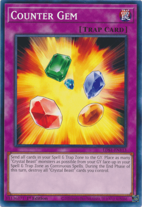 1st Edition, Common, Legendary Duelists: Season 1, Normal Trap, Trap Counter Gem [LDS1-EN113] Common - Trading Card World