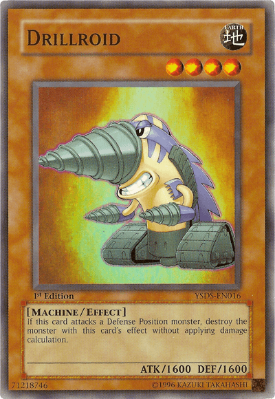 1st Edition, Earth, Effect Monster, Machine, Starter Deck: Syrus Truesdale, Super Rare, Unlimited Drillroid [YSDS-EN016] Super Rare - Trading Card World