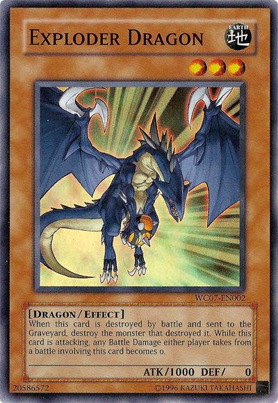 Dragon, Earth, Effect Monster, Super Rare, Unlimited, World Championship 2007 Exploder Dragon [WC07-EN002] Super Rare - Trading Card World