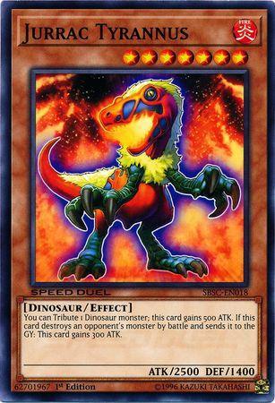 1st Edition, Common, Dinosaur, Effect Monster, Fire, Speed Duel: Scars of Battle Jurrac Tyrannus [SBSC-EN018] Common - Trading Card World