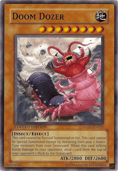 Common, Earth, Effect Monster, Gold Series 2008, Insect, Limited Doom Dozer [GLD1-EN025] Common - Trading Card World