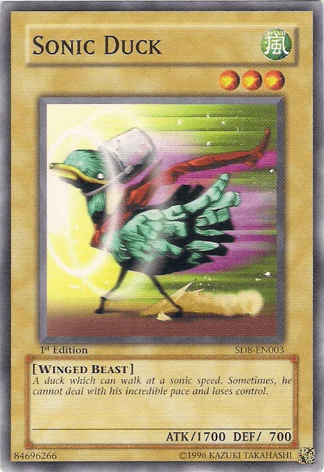 1st Edition, Common, Normal Monster, Structure Deck: Lord of the Storm, Unlimited, Wind, Winged Beast Sonic Duck [SD8-EN003] Common - Trading Card World