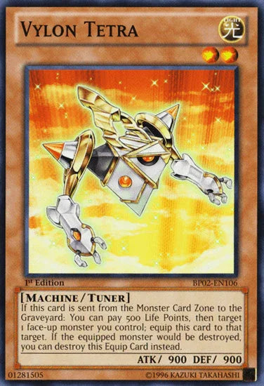 1st Edition, Battle Pack 2: War of the Giants, Light, Machine, Mosaic Rare, Tuner Monster, Unlimited Vylon Tetra [BP02-EN106] Mosaic Rare - Trading Card World