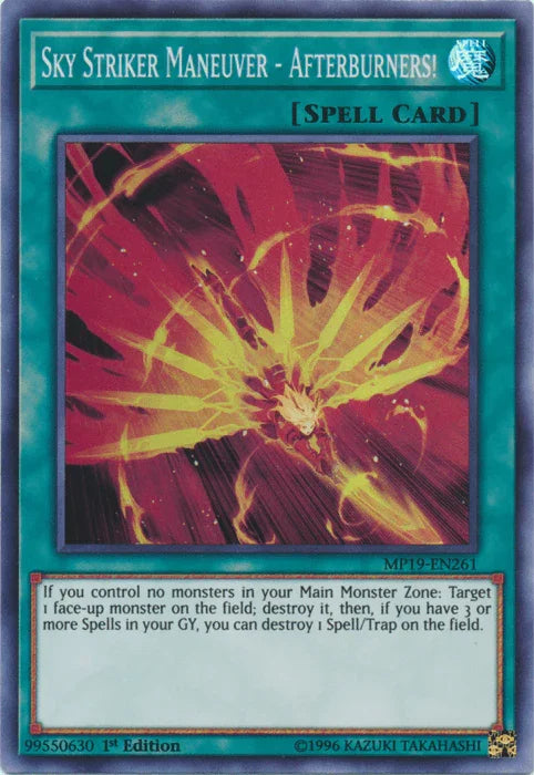 1st Edition, 2019 Gold Sarcophagus Tin Mega Pack, Normal Spell, Spell, Super Rare, Unlimited Sky Striker Maneuver - Afterburners! [MP19-EN261] Super Rare - Trading Card World