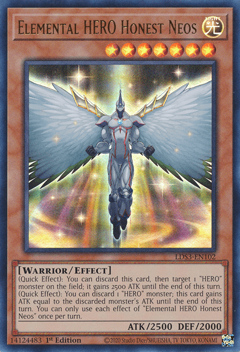 1st Edition, Effect Monster, Legendary Duelists: Season 3, Light, Ultra Rare, Warrior Elemental HERO Honest Neos [LDS3-EN102] Ultra Rare - Trading Card World