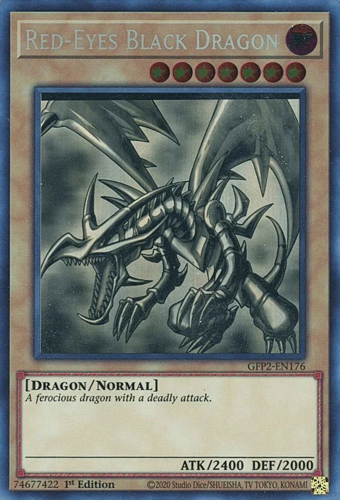 1st Edition, Dark, Dragon, Ghost Rare, Ghosts From the Past: The 2nd Haunting, Normal Monster Red-Eyes Black Dragon [GFP2-EN176] Ghost Rare - Trading Card World