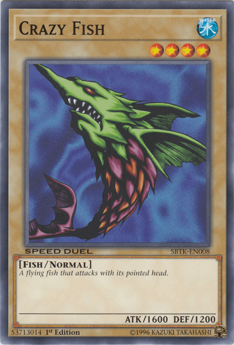 1st Edition, Common, Fish, Normal Monster, Speed Duel: Trials of the Kingdom, Water Crazy Fish [SBTK-EN008] Common - Trading Card World