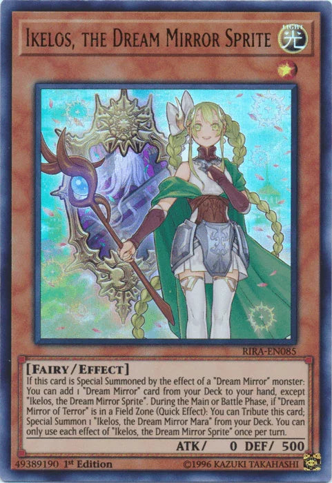 1st Edition, Effect Monster, Fairy, Light, Rising Rampage, Ultra Rare, Unlimited Ikelos, the Dream Mirror Sprite [RIRA-EN085] Ultra Rare - Trading Card World