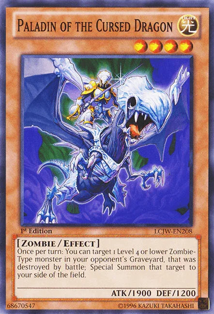 1st Edition, Common, Effect Monster, Legendary Collection 4: Joey's World, Light, Zombie Paladin of the Cursed Dragon [LCJW-EN208] Common - Trading Card World