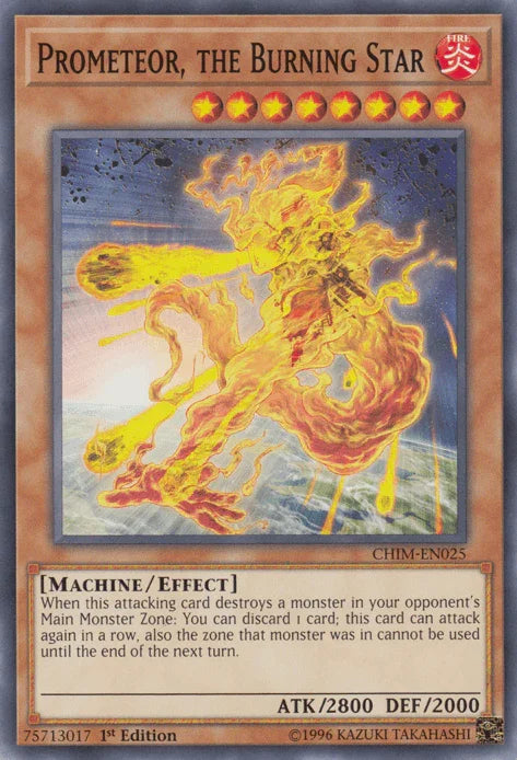 1st Edition, Chaos Impact, Common, Effect Monster, Fire, Machine, Unlimited Prometeor, the Burning Star [CHIM-EN025] Common - Trading Card World