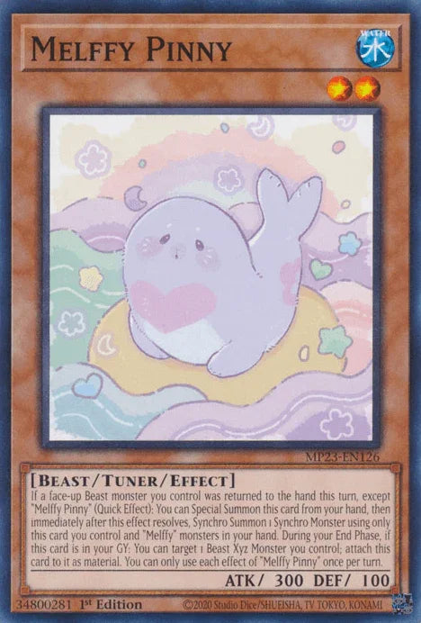 1st Edition, Beast, Common, Dueling Heroes Collectors Tin - Mega Pack (25th Anniversary Edition), Tuner/Effect Monster, Water Melffy Pinny [MP23-EN126] Common - Trading Card World