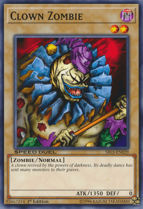 1st Edition, Common, Dark, Normal Monster, Speed Duel: Arena of Lost Souls, Zombie Clown Zombie [SBLS-EN029] Common - Trading Card World