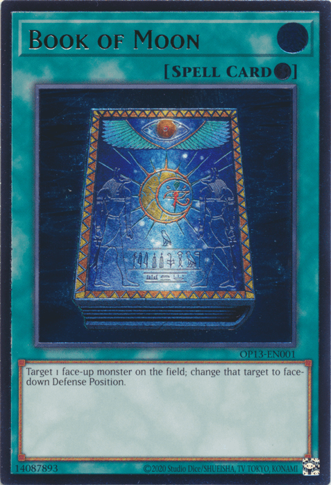 OTS Tournament Pack 13, Quick Play Spell, Spell, Ultimate Rare, Unlimited Book of Moon [OP13-EN001] Ultimate Rare - Trading Card World