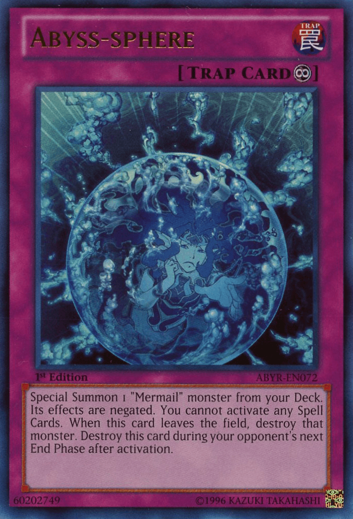 1st Edition, Abyss Rising, Continuous Trap, Trap, Ultra Rare, Unlimited Abyss-sphere [ABYR-EN072] Ultra Rare - Trading Card World