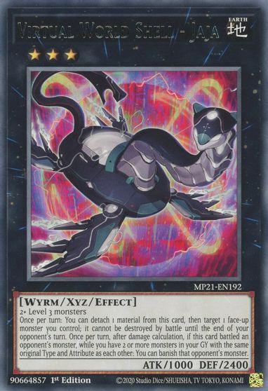 1st Edition, 2021 Tin of Ancient Battles, Earth, Rare, Wyrm, Xyz/Effect Monster Virtual World Shell - Jaja [MP21-EN192] Rare - Trading Card World