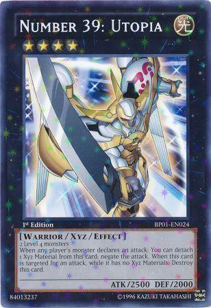 1st Edition, Battle Pack: Epic Dawn, Light, Starfoil Rare, Unlimited, Warrior, Xyz/Effect Monster Number 39: Utopia [BP01-EN024] Starfoil Rare - Trading Card World