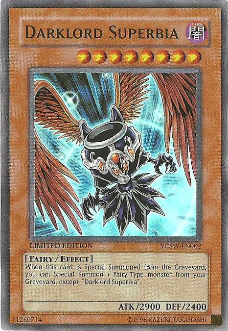 Dark, Effect Monster, Fairy, Limited, Super Rare, Yu-Gi-Oh! Championship Series Prize Cards Darklord Superbia [YCSW-EN002] Super Rare - Trading Card World