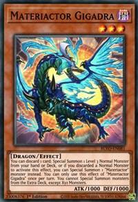 1st Edition, Blazing Vortex, Dark, Dragon, Effect Monster, Super Rare Materiactor Gigadra [BLVO-EN081] Super Rare - Trading Card World