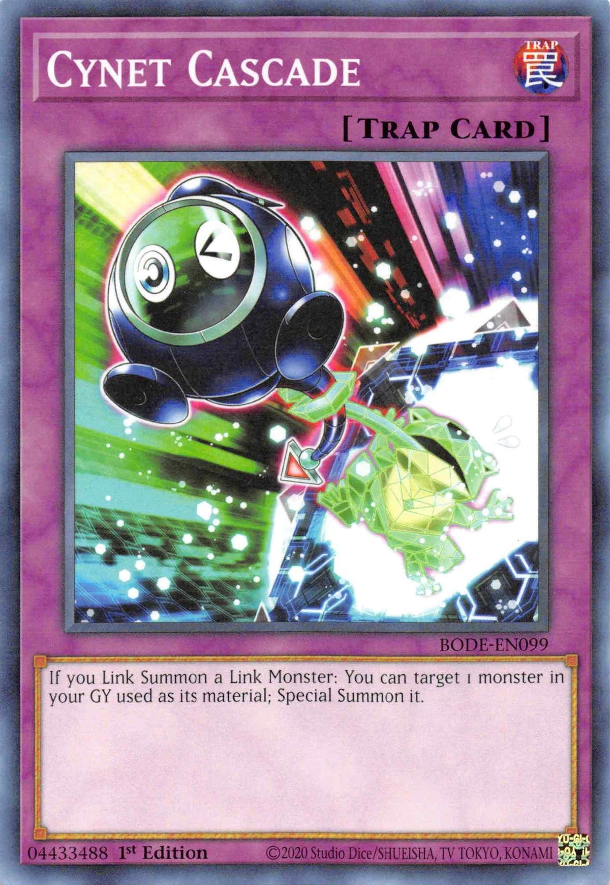 1st Edition, Burst of Destiny, Common, Normal Trap, Trap Cynet Cascade [BODE-EN099] Common - Trading Card World