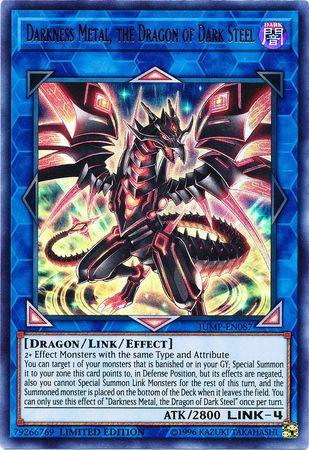 Dark, Dragon, Limited, Link/Effect Monster, Shonen Jump Magazine Promos, Ultra Rare Darkness Metal, the Dragon of Dark Steel [JUMP-EN087] Ultra Rare - Trading Card World