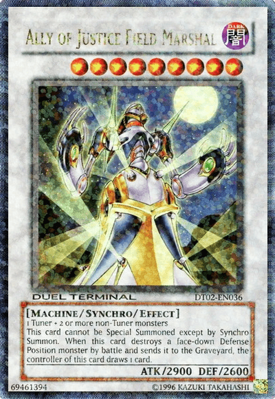 Dark, Duel Terminal 2, Limited, Machine, Synchro/Effect Monster, Ultra Rare Ally of Justice Field Marshal [DT02-EN036] Ultra Rare - Trading Card World