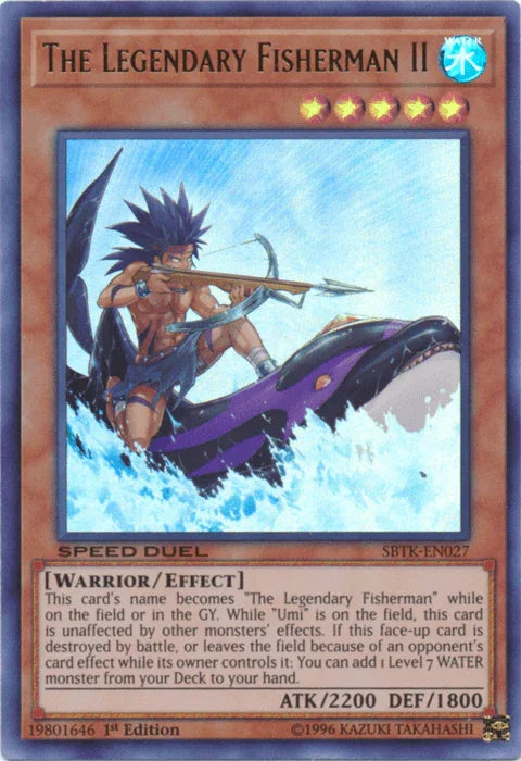1st Edition, Effect Monster, Speed Duel: Trials of the Kingdom, Ultra Rare, Warrior, Water The Legendary Fisherman II [SBTK-EN027] Ultra Rare - Trading Card World