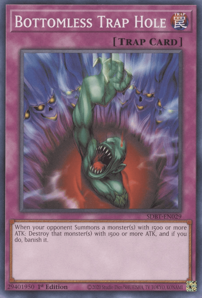 1st Edition, Common, Normal Trap, Structure Deck: Beware of Traptrix, Trap Bottomless Trap Hole [SDBT-EN029] Common - Trading Card World