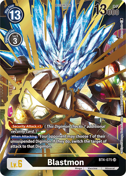 Black, BT4-075, Digimon, Great Legend, Mega, Mineral, Super Rare, Vaccine Blastmon [BT4-075] (Alternate Art) [Great Legend] - Trading Card World